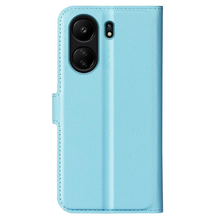 Bild 6,  Xiaomi Redmi 13C 4G Fodral Litchi Läder Ljus Blå - Teknikhallen.se