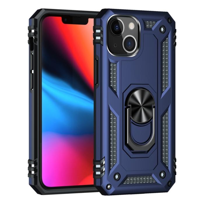 Bild 2,  iPhone 14 Plus Skal Shockproof Ring Blå - Teknikhallen.se