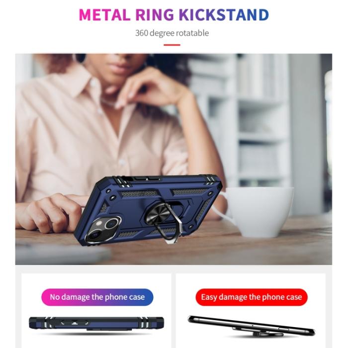 Bild 3,  iPhone 14 Plus Skal Shockproof Ring Blå - Teknikhallen.se