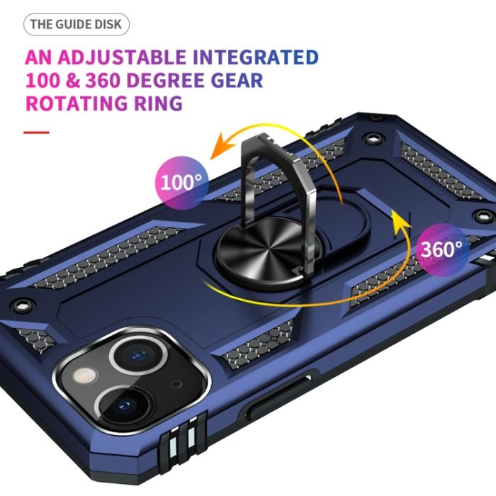 Bild 4,  iPhone 14 Plus Skal Shockproof Ring Blå - Teknikhallen.se