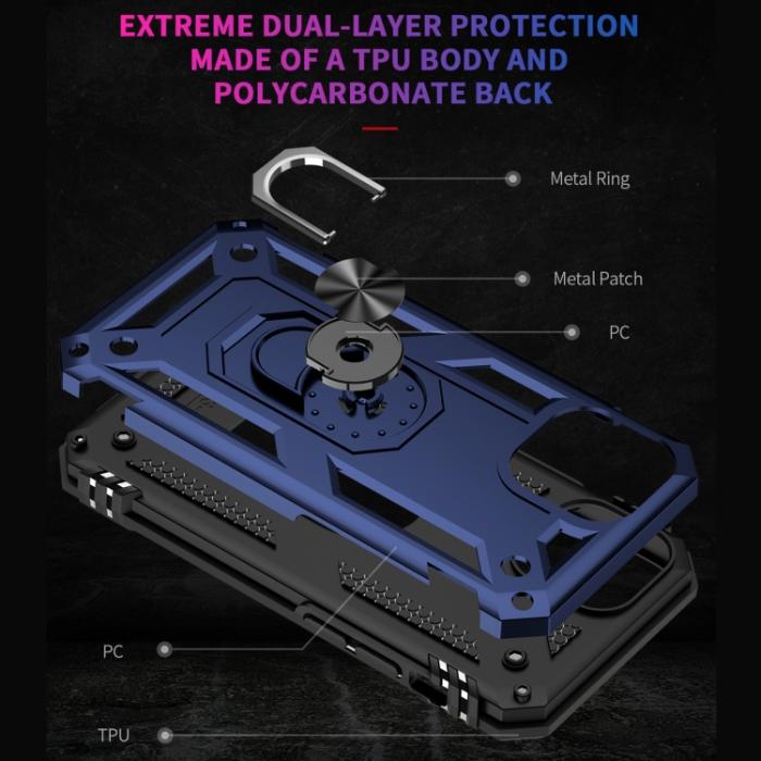 Bild 5,  iPhone 14 Plus Skal Shockproof Ring Blå - Teknikhallen.se
