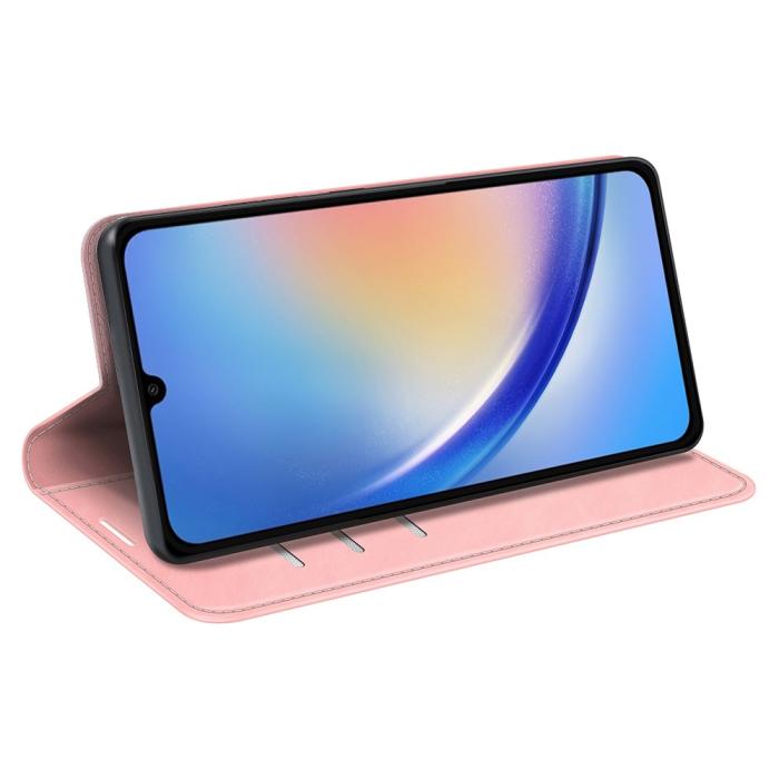 Bild 3,  Samsung Galaxy A35 5G Fodral Flip Skin Touch Rosa - Teknikhallen.se