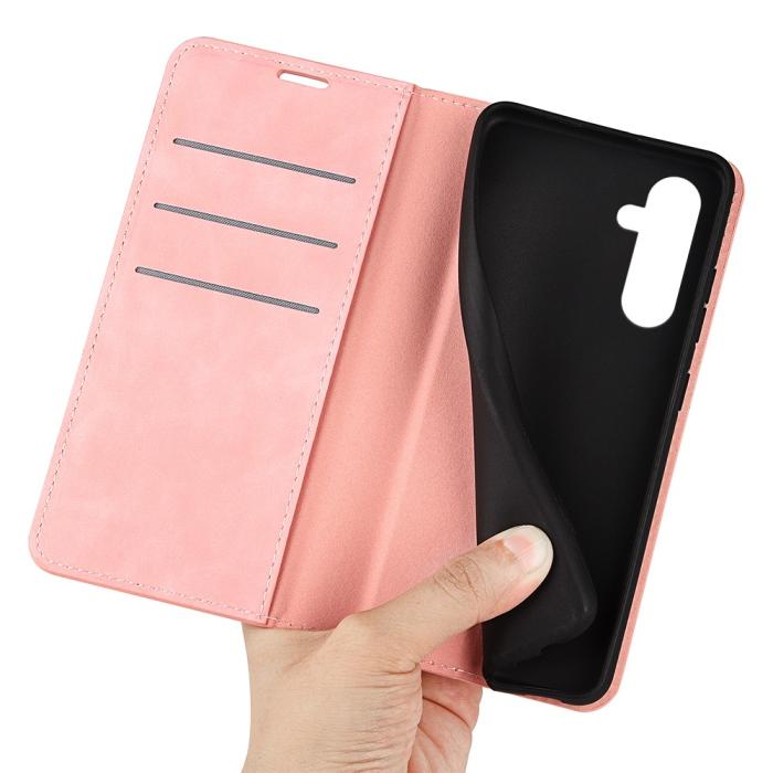 Bild 4,  Samsung Galaxy A35 5G Fodral Flip Skin Touch Rosa - Teknikhallen.se