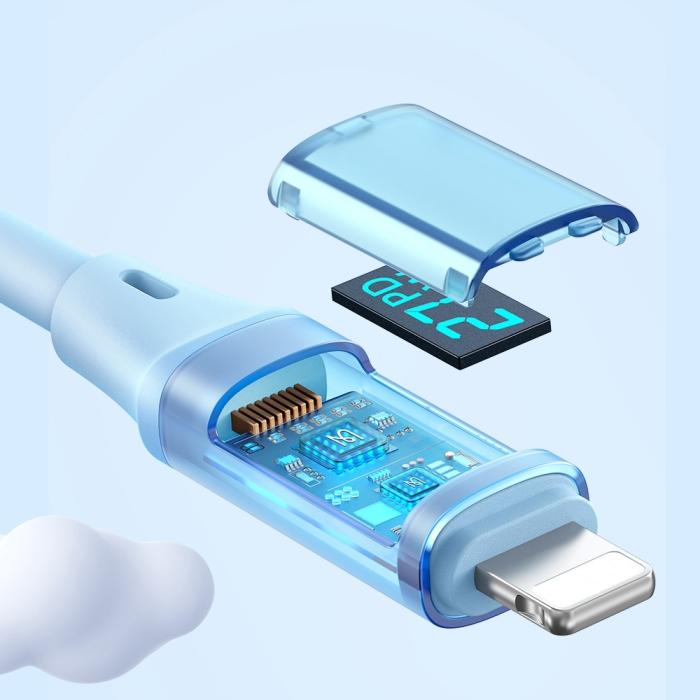 Bild 2, MCDODO Mcdodo 36W 1.2m PD USB-C - Lightning LED Silikon Kabel Lila - Teknikhallen.se