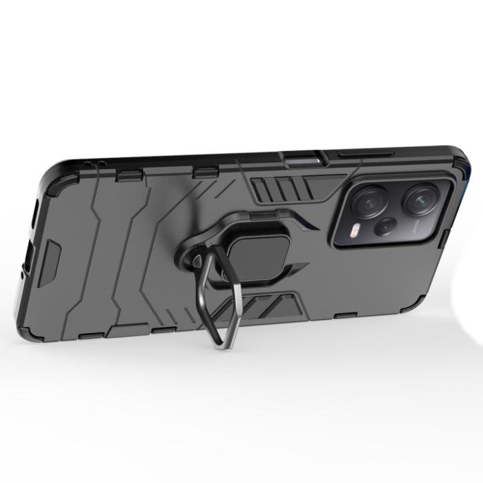 Bild 2,  Xiaomi Redmi Note 12 Pro 5G Skal Ring Hybrid Armor Svart - Teknikhallen.se