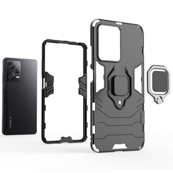 Bild 4,  Xiaomi Redmi Note 12 Pro 5G Skal Ring Hybrid Armor Svart - Teknikhallen.se