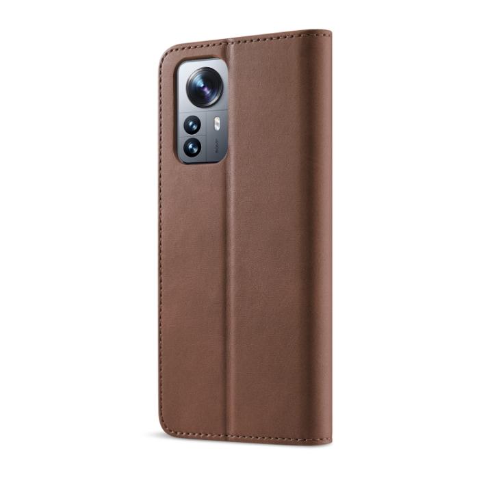 Bild 3, LC.IMEEKE LC.IMEEKE Xiaomi 12 Fodral Läder Brun - Teknikhallen.se