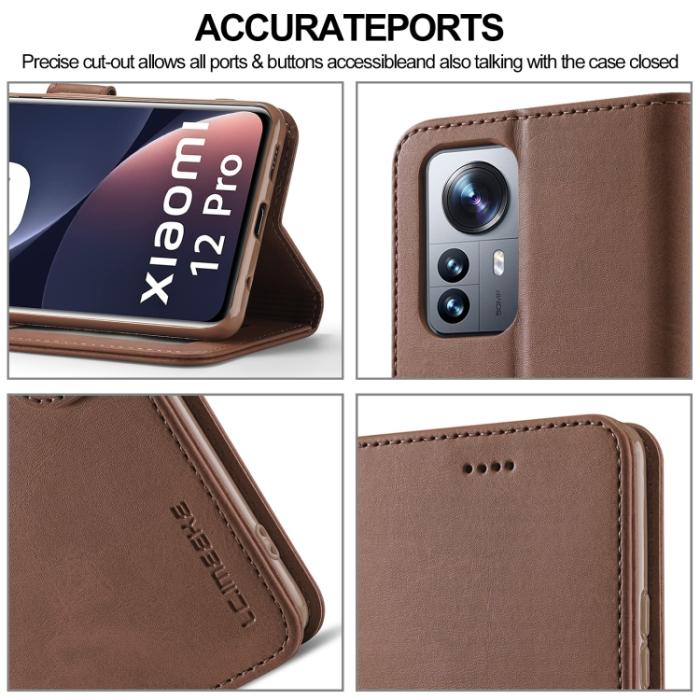 Bild 5, LC.IMEEKE LC.IMEEKE Xiaomi 12 Fodral Läder Brun - Teknikhallen.se