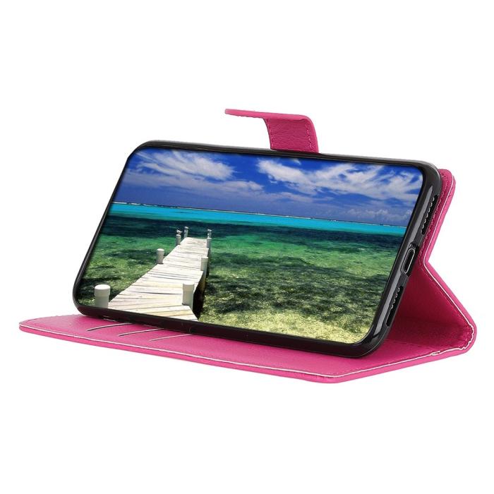 Bild 2,  OnePlus Nord 2T 5G Fodral Litchi Läder Rosa - Teknikhallen.se