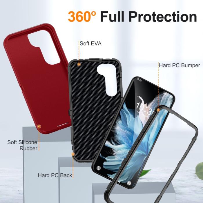 Bild 3,  Galaxy S25 Plus / S24 Plus Skal Xtreme Shockproof Röd/Svart - Teknikhallen.se