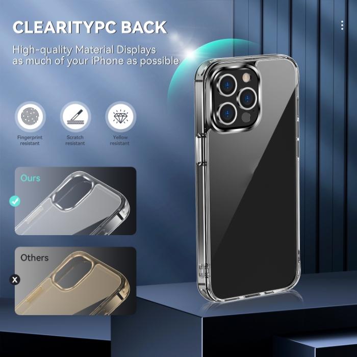Bild 2,  iPhone 14 Pro Skal Hybrid Shockproof Transparent - Teknikhallen.se