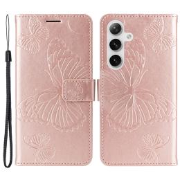  Samsung Galaxy S24 Fodral Fjäril Tryck Roséguld - Teknikhallen.se