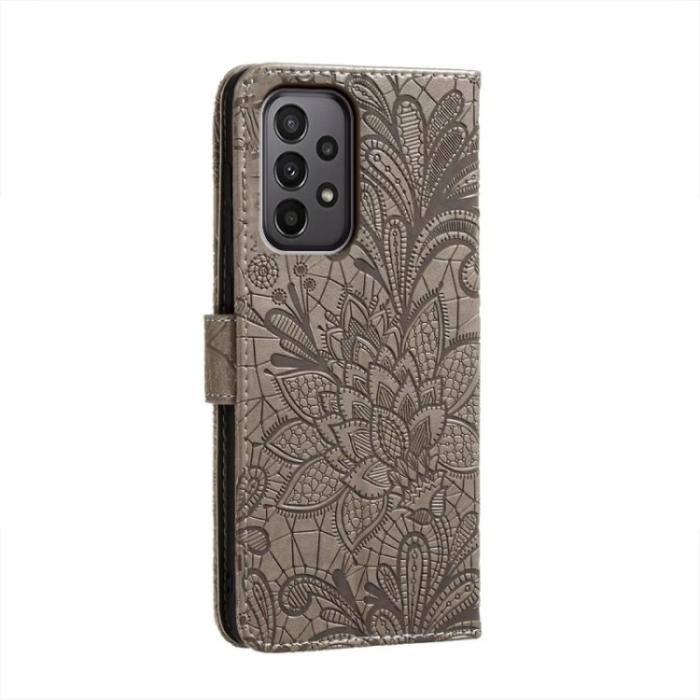 Bild 3,  Samsung Galaxy A24 5G Fodral Med Blommigt Tryck Grå - Teknikhallen.se