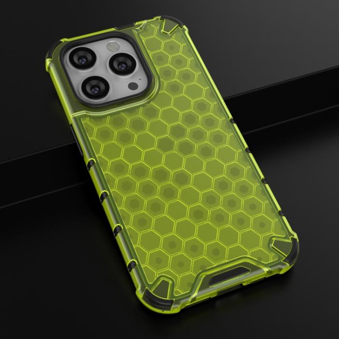 Bild 2,  iPhone 15 Pro Skal Honeycomb Shockproof Grön - Teknikhallen.se