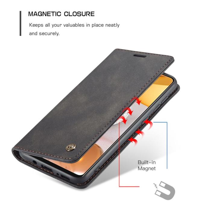 Bild 2, CASEME Samsung Galaxy S21 - CASEME Vintage Flip Fodral - Svart - Teknikhallen.se