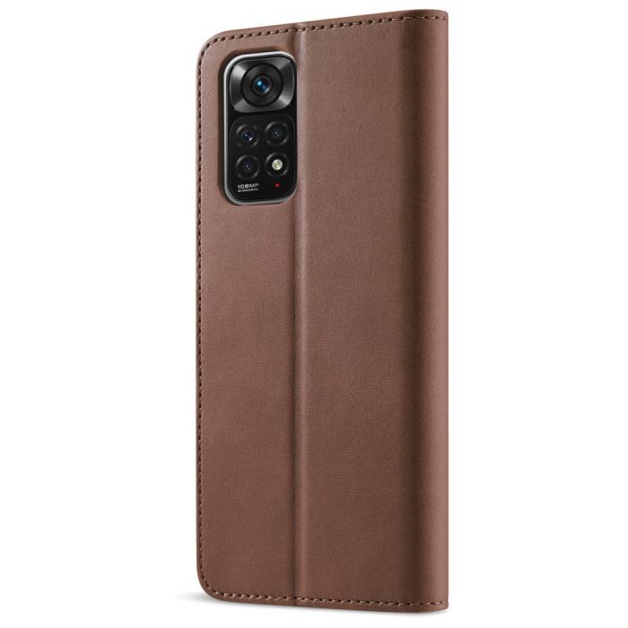 Bild 3, LC.IMEEKE LC.IMEEKE Xiaomi Redmi Note 11 Pro 5G Fodral Läder Brun - Teknikhallen.se