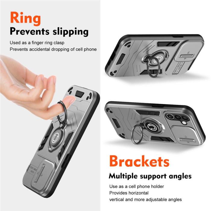 Bild 2,  Samsung Galaxy A27 5G Skal Camshield Kickstand Grå - Teknikhallen.se