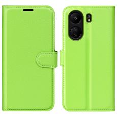  Xiaomi Redmi 13C 4G Fodral Litchi L&auml;der Gr&ouml;n - Teknikhallen.se