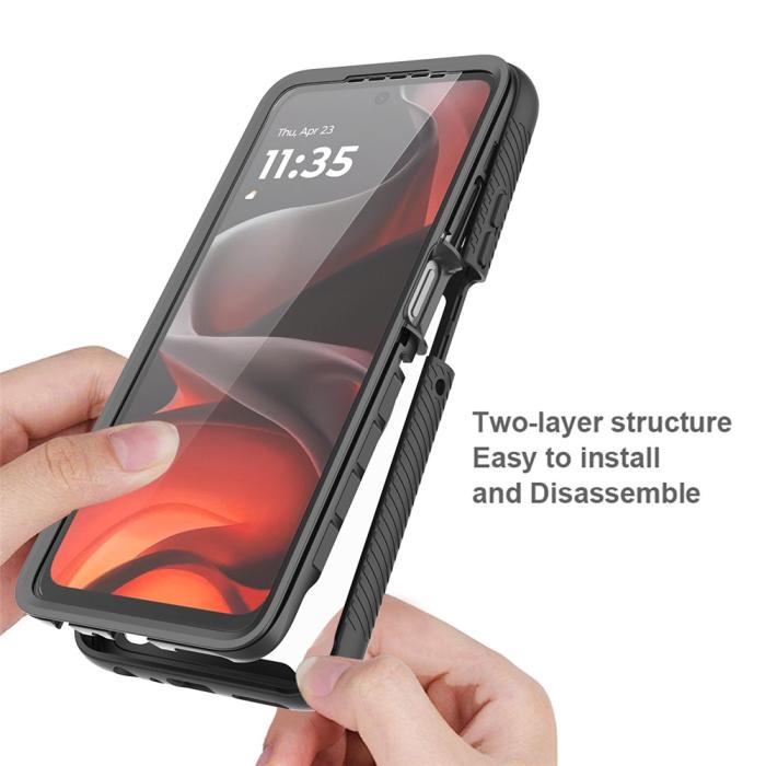 Bild 3,  Motorola Moto G86 5G Skal 360 Hybrid Svart - Teknikhallen.se