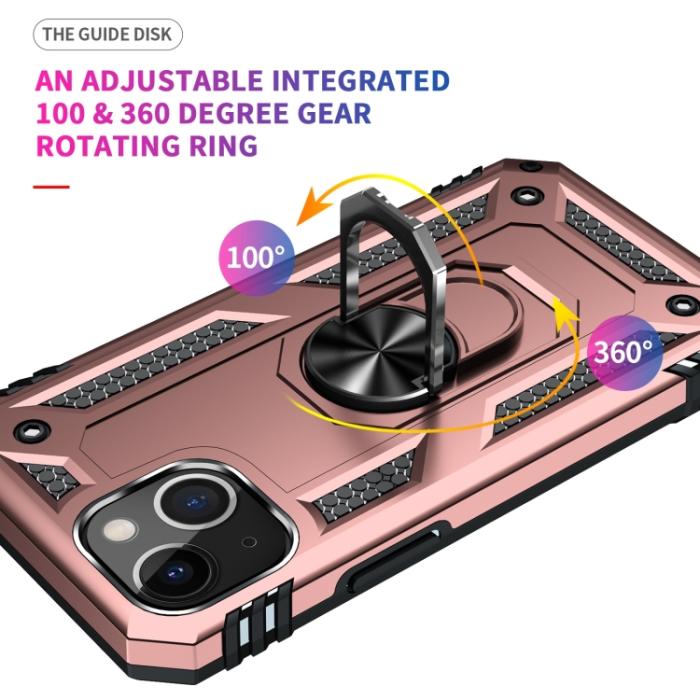 Bild 4,  iPhone 14 Plus Skal Shockproof Ring Roséguld - Teknikhallen.se
