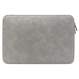  Läder Laptop Sleeve Med Mjukt Foder 14-15.4" Grå - Teknikhallen.se