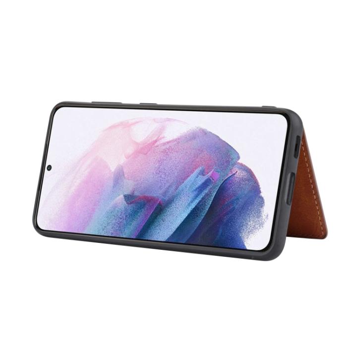 Bild 5,  Samsung Galaxy S22 Skal Med Plånboksfunktion Brun - Teknikhallen.se