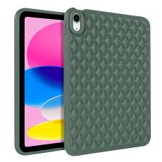  iPad Air 2026-2020 Skal Diamond Textur TPU M&ouml;rk Gr&ouml;n - Teknikhallen.se