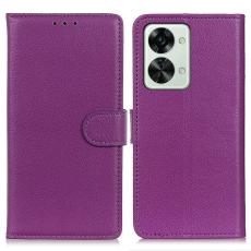  OnePlus Nord 2T 5G Fodral Litchi L&auml;der Lila - Teknikhallen.se