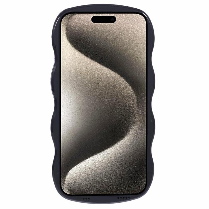 Bild 2,  iPhone 15 Mobilskal Wavy Textur Svart - Teknikhallen.se