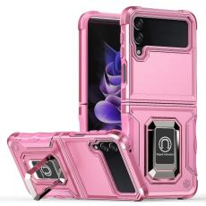  Samsung Galaxy Z Flip 4 Skal Shockproof Armor Ring Ros&eacute;guld - Teknikhallen.se