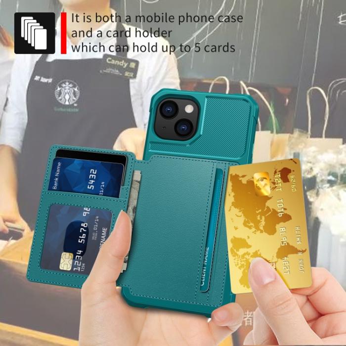 Bild 4,  iPhone 14 Skal Med Magnetiskt Plånbok Cyan - Teknikhallen.se