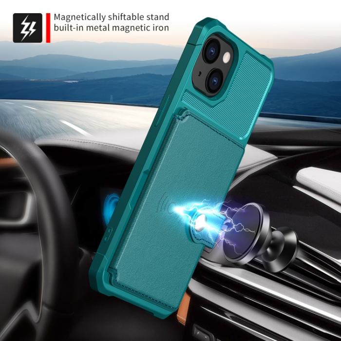Bild 5,  iPhone 14 Skal Med Magnetiskt Plånbok Cyan - Teknikhallen.se