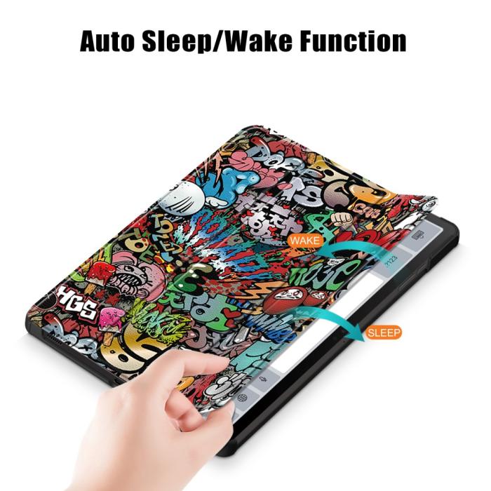 Bild 6,  Samsung Galaxy Tab S9 Plus Fodral Läder Graffiti - Teknikhallen.se