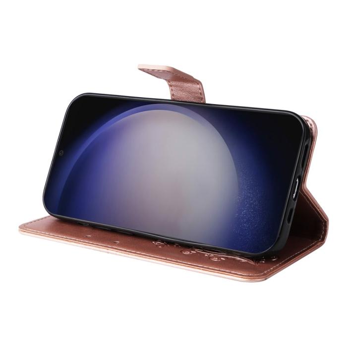 Bild 3,  Samsung Galaxy S24 Fodral Fjäril Tryck Roséguld - Teknikhallen.se