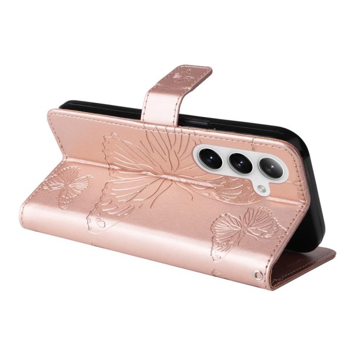 Bild 4,  Samsung Galaxy S24 Fodral Fjäril Tryck Roséguld - Teknikhallen.se
