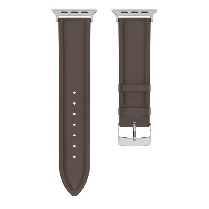 Bild 3, ColorPop Äkta Läder Armband Apple Watch 42/44/45/46/49 mm Mörk Brun - Teknikhallen.se