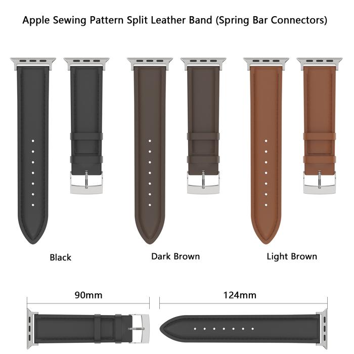 Bild 4, ColorPop Äkta Läder Armband Apple Watch 42/44/45/46/49 mm Mörk Brun - Teknikhallen.se
