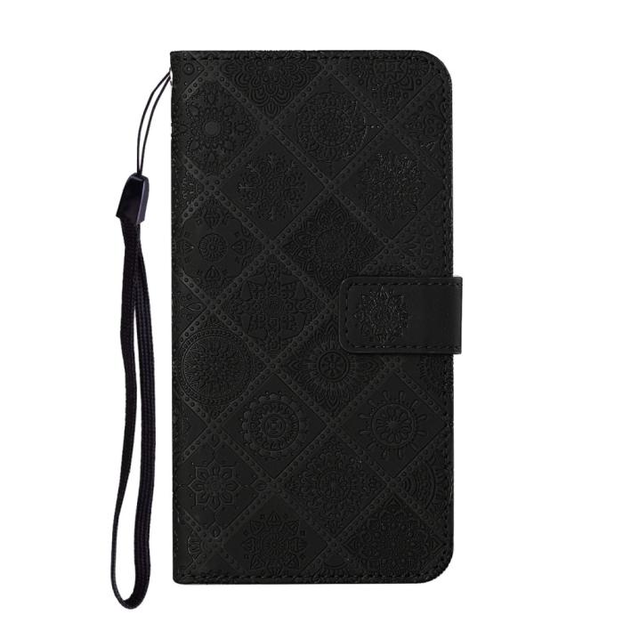 Bild 2,  Samsung Galaxy S22 Plus Fodral Tryckta Mandala Blommor Svart - Teknikhallen.se