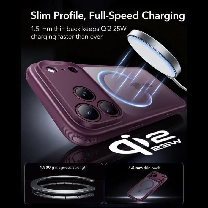 Bild 5, ESR ESR iPhone 18 Pro / 17 Pro Skal MagSafe Frostad Hybrid - Teknikhallen.se