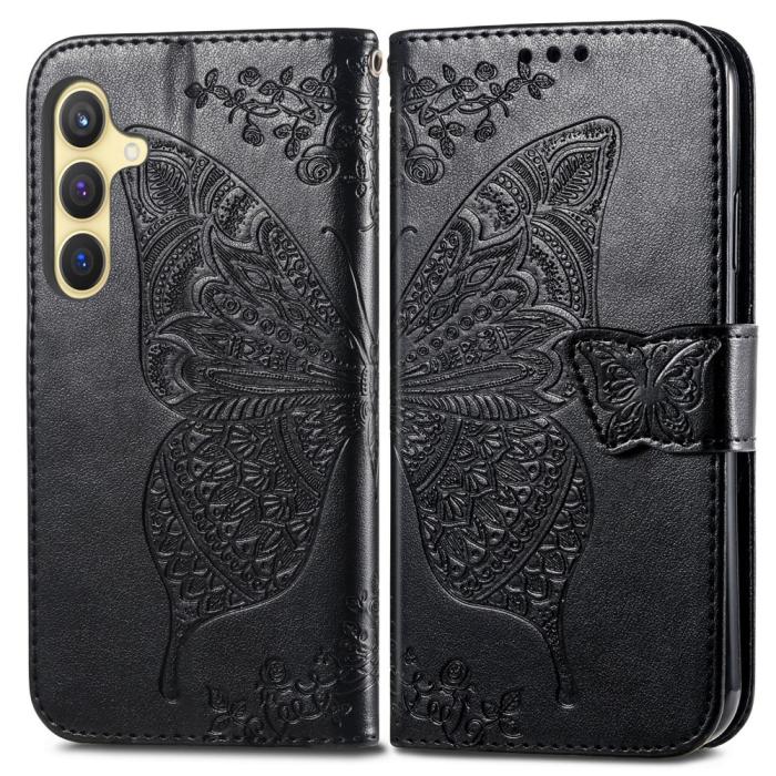 Bild 2,  Samsung Galaxy S25 Plus Fodral Med Fjäril Tryck Svart - Teknikhallen.se