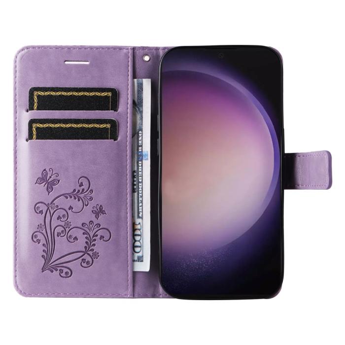 Bild 2,  Samsung Galaxy S24 Ultra Fodral Butterfly Lila - Teknikhallen.se