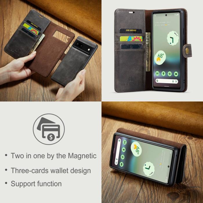 Bild 6, DG.MING DG.MING Google Pixel 6A 2in1 Magnet Fodral / Skal Grå - Teknikhallen.se