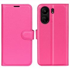  Xiaomi Redmi 13C 4G Fodral Litchi L&auml;der Rosa - Teknikhallen.se