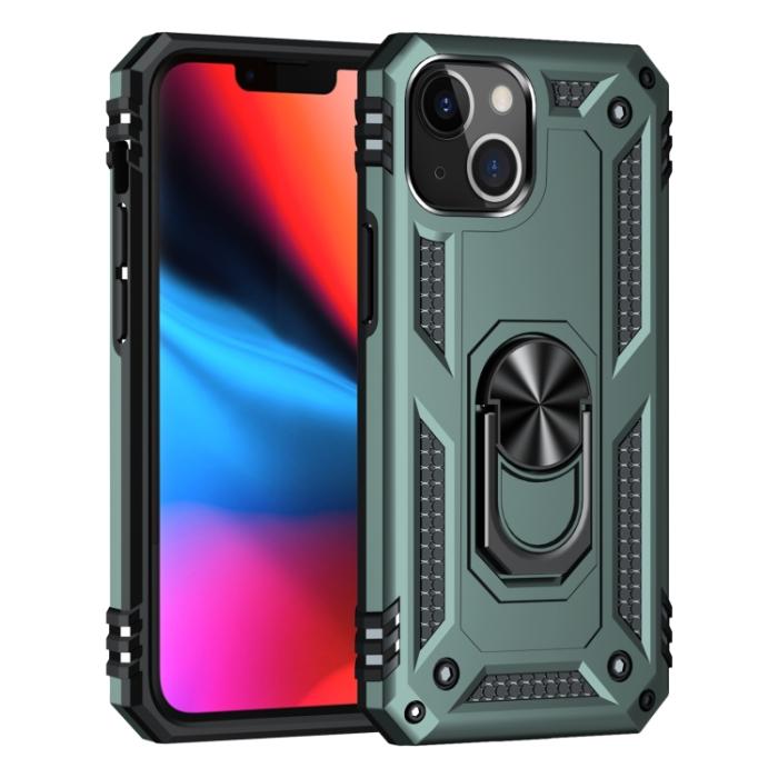 Bild 2,  iPhone 14 Plus Skal Shockproof Ring Grön - Teknikhallen.se