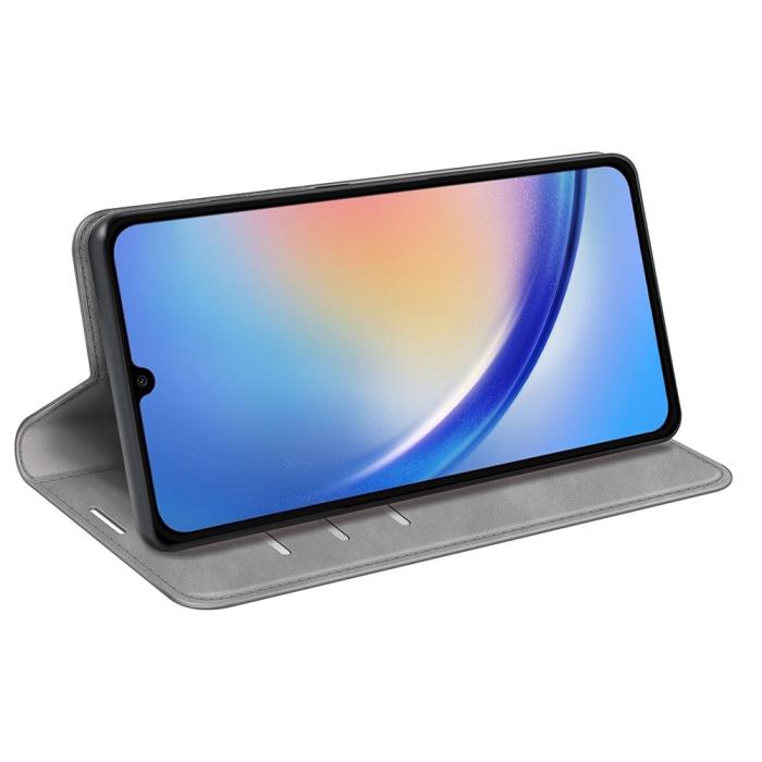 Bild 3,  Samsung Galaxy A35 5G Fodral Flip Skin Touch Grå - Teknikhallen.se