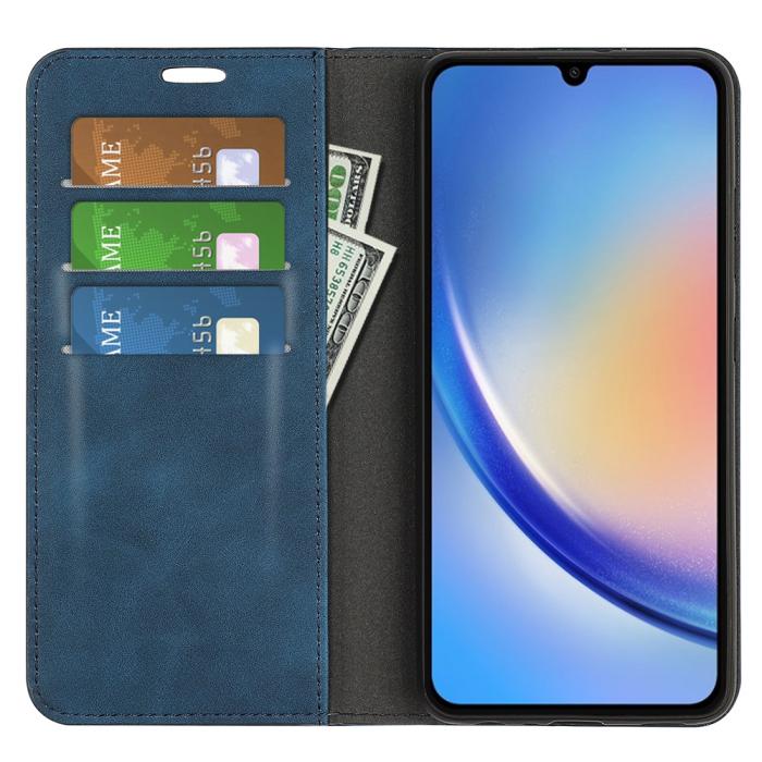 Bild 2,  Samsung Galaxy A35 5G Fodral Flip Skin Touch Blå - Teknikhallen.se