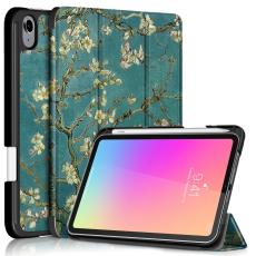  iPad Mini 2024/2021 Fodral Tri-Fold Pennh&aring;llare Peach Blossom - Teknikhallen.se