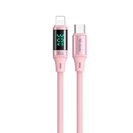 MCDODO Mcdodo 36W 1.2m PD USB-C - Lightning LED Silikon Kabel Rosa - Teknikhallen.se