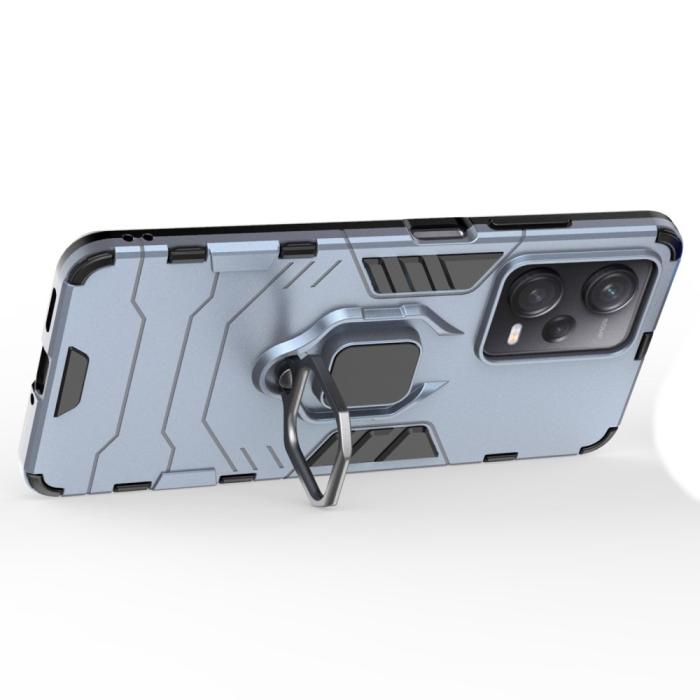 Bild 2,  Xiaomi Redmi Note 12 Pro 5G Skal Ring Hybrid Armor Blå - Teknikhallen.se