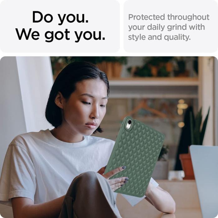 Bild 3,  iPad Air 2026-2020 Skal Diamond Textur TPU Mörk Grön - Teknikhallen.se